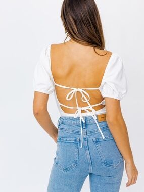 Open Back Tie Bodysuit NWT